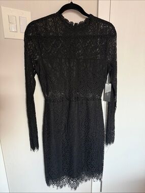 Lulu's Black Lace Long-Sleeve Cocktail Dress